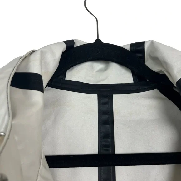 AlexaChung Ivory Hooded Coated Cotton Blend Oversized Rain Trench Coat Jacket